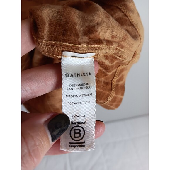 Athleta Womens Organic Daily Tie Dye Crew Neck T-Shirt Top Medium - Picture 3 of 5